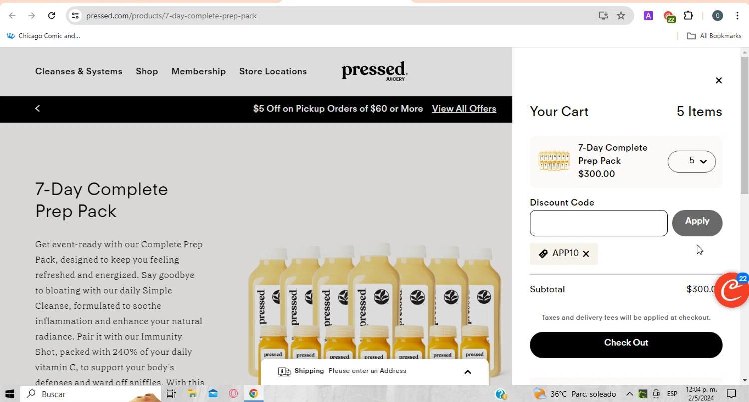 How to apply Pressed Juicery coupon code